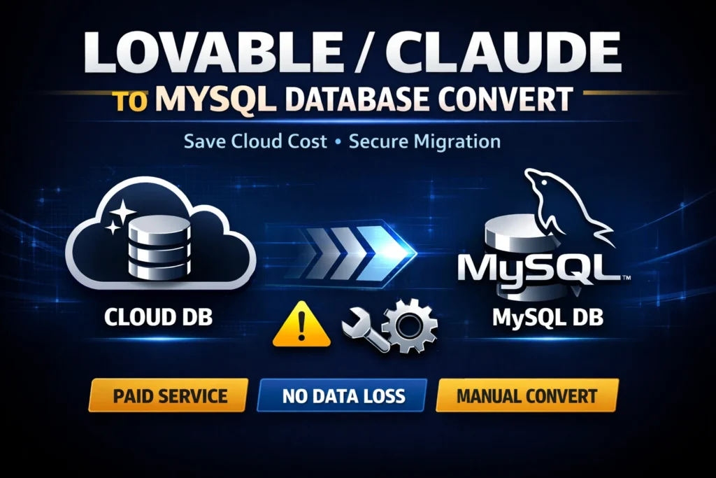 I Will Convert Lovable Supabase Database to MySQL Database - Service Preview